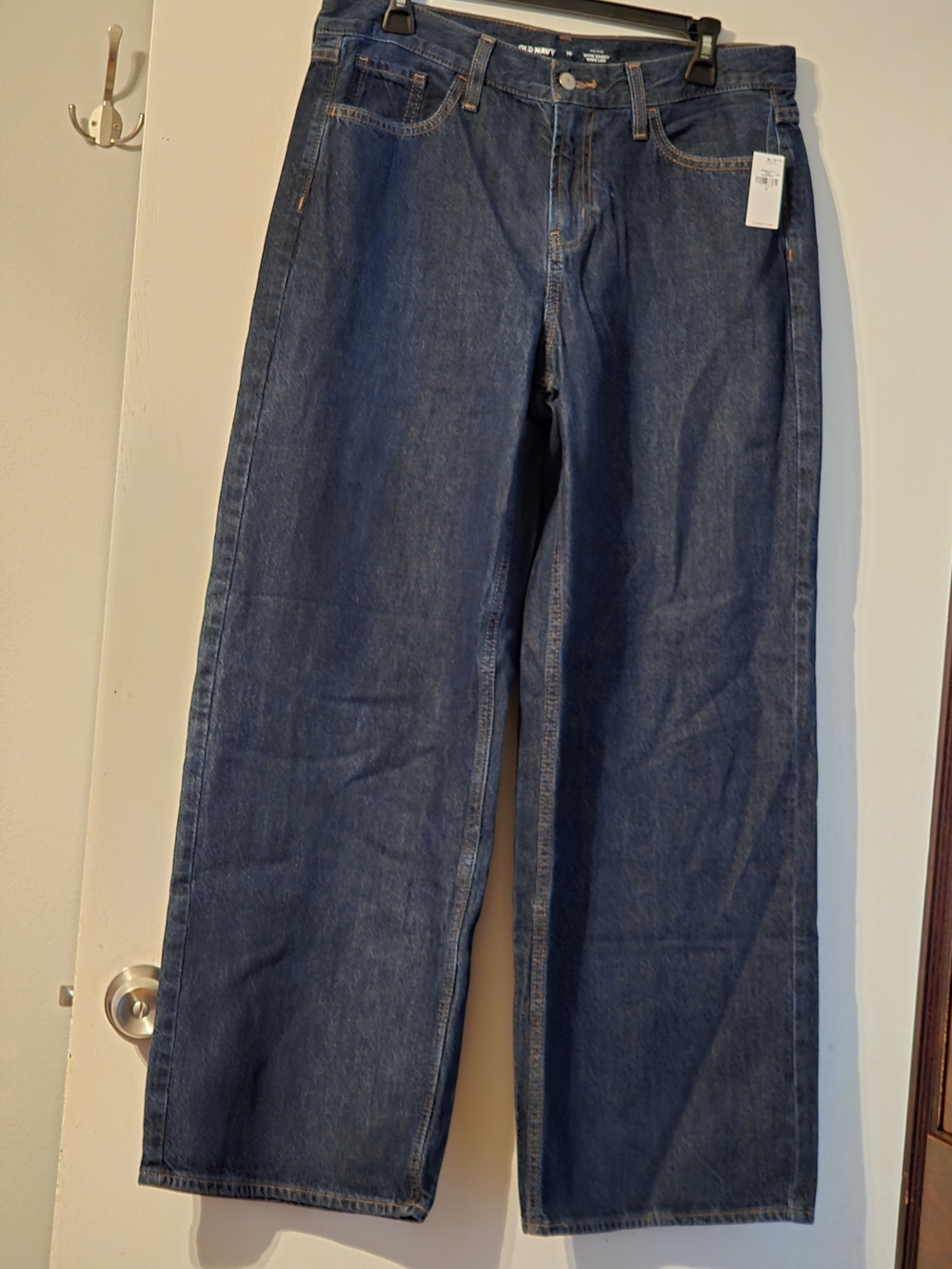 Wide-Leg Women's Jeans in Dark Blue Denim